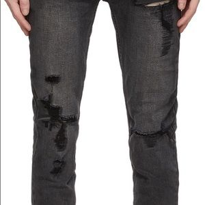 Men's American Eagle Black Distressed Skinny Jean TgSz 28x28